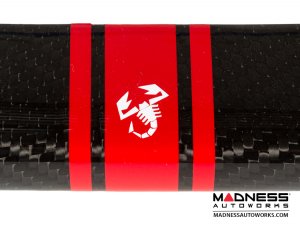 FIAT 500 Front Spoiler - Carbon Fiber - Red Racing Stripe w/ White Scorpion